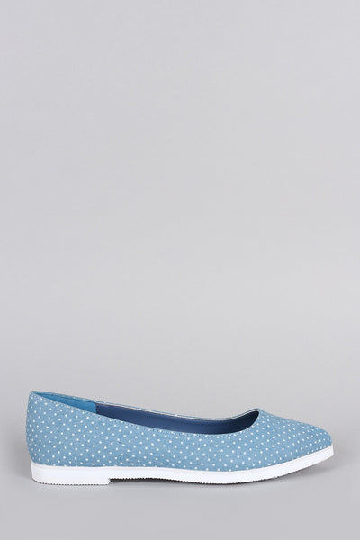 Denim Stars Print Slip On Loafer Flat