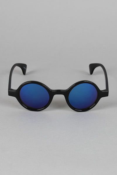Horn Rim Mirrored Lens Sunglasses