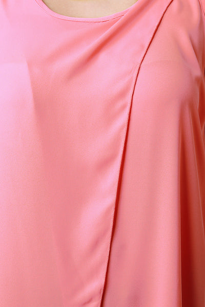 Semi-Sheer Surplice Slit Maxi Top