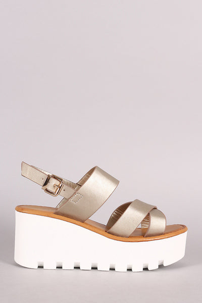 Crisscross Lug Sole Flatform Wedge