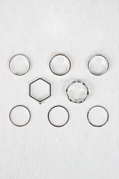 Heart and Chain Stacking Ring Set