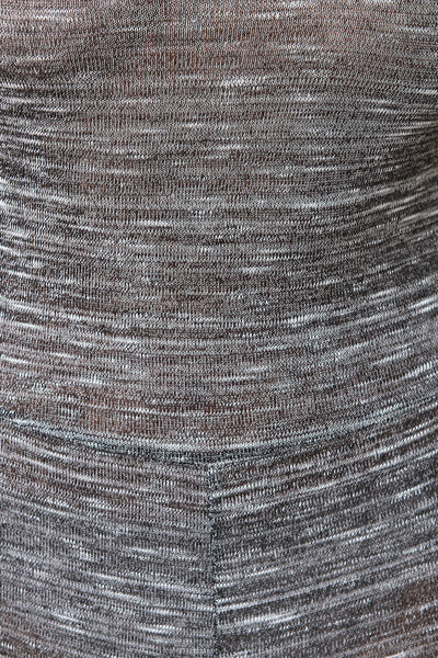 Marled Knit Bottom Mesh Panel Jumpsuit