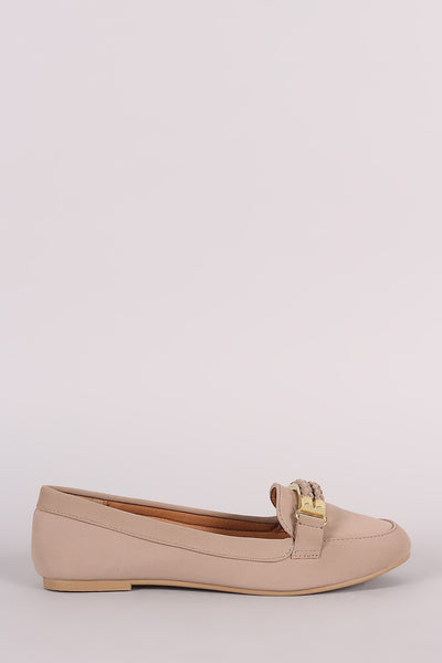 Qupid Double-Strand Slip-On Loafer Flat