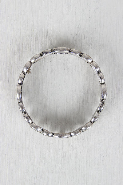 Navajo Etched Elastic Metal Bracelet