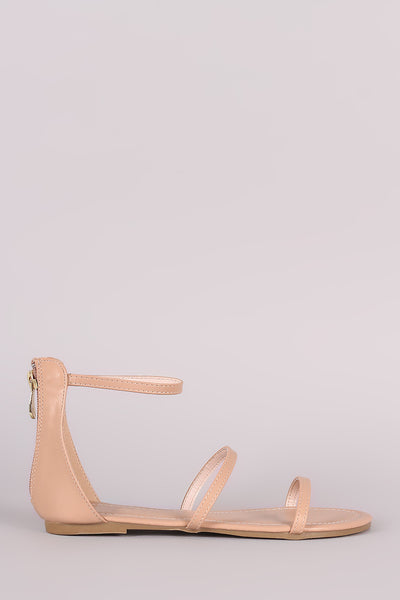 Liliana Triple Straps Open Toe Flat Sandal