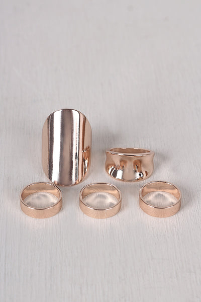 Simple Polished Band Ring Set