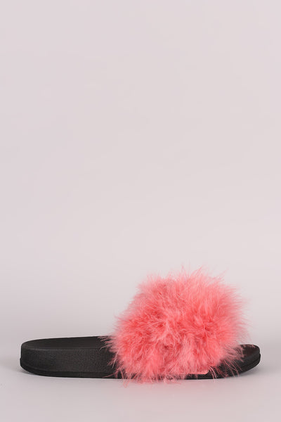Feather Open Toe Slide Sandal